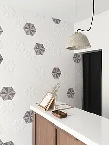 Color white, Background tile, Ceramics, 23x26.6 cm, Finish matte