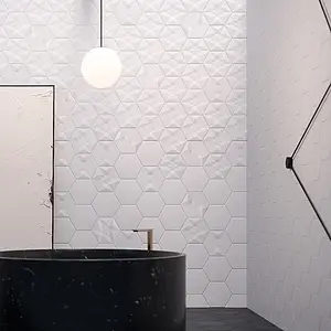 Color white, Style patchwork, Background tile, Ceramics, 23x26.6 cm, Finish matte