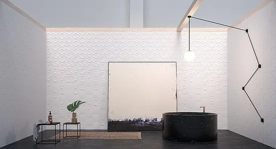 Color white, Style patchwork, Background tile, Ceramics, 23x26.6 cm, Finish matte