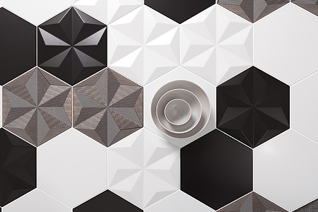 Carrelage céramique Origami de fabrication Quintessenza Ceramiche, Style patchwork, Effet unicolore