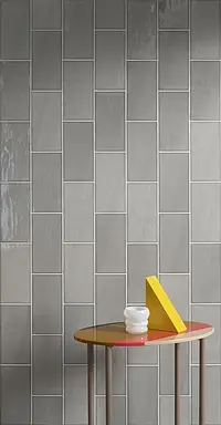 Piastrella di fondo, Effetto unicolore, Colore grigio, Ceramica, 13.2x26.6 cm, Superficie lucida