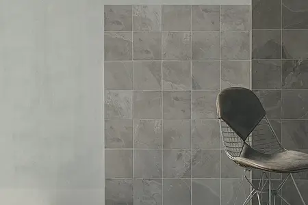 Piastrella di fondo, Effetto pietra,ardesia, Colore grigio, Gres porcellanato smaltato, 20x20 cm, Superficie opaca