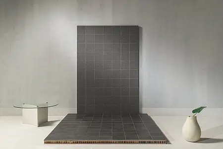 Background tile, Color black, Glazed porcelain stoneware, 20x20 cm, Finish matte