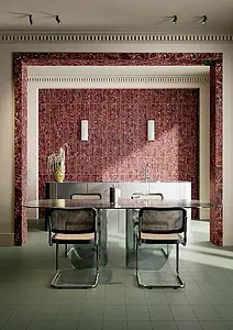 Background tile, Effect other marbles, Color red, Ceramics, 10x40 cm, Finish matte