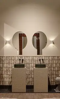 Background tile, Color brown, Glazed porcelain stoneware, 7x14 cm, Finish matte