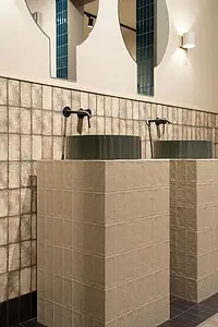 Background tile, Color brown, Glazed porcelain stoneware, 7x14 cm, Finish matte