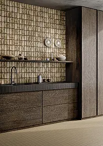 Background tile, Color brown, Glazed porcelain stoneware, 7x14 cm, Finish matte