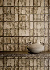Background tile, Color brown, Glazed porcelain stoneware, 7x14 cm, Finish matte