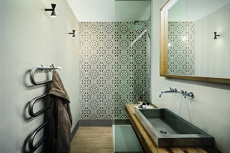 Abitare Porcelain Tiles produced by Ragno, Terrazzo effect, faux encaustic tiles