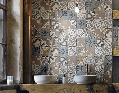 Abitare Porcelain Tiles produced by Ragno, Style patchwork, Terrazzo effect, faux encaustic tiles