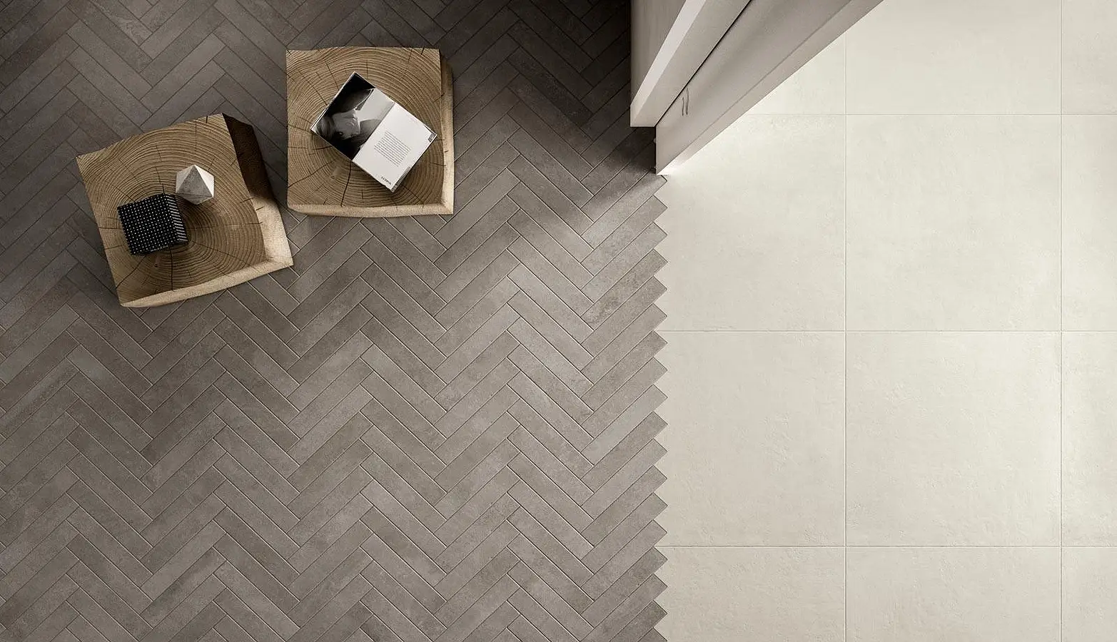 Mosaic tile, Effect concrete, Color grey, Unglazed porcelain stoneware, 44.9x61.6 cm, Finish matte