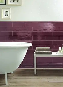 Background tile, Effect brick,unicolor, Color red, Ceramics, 10x30 cm, Finish glossy