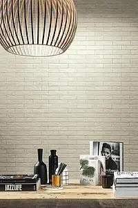 Background tile, Effect brick, Color beige, Glazed porcelain stoneware, 7x28 cm, Finish antislip
