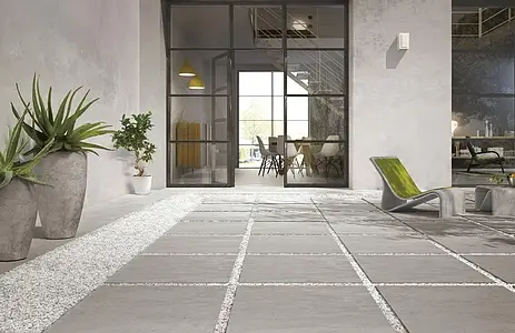Bakgrundskakel, Textur betong, Färg grå, Oglaserad granitkeramik, 60x60 cm, Yta halksäker