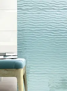 Background tile, Effect unicolor, Color sky blue, Ceramics, 25x76 cm, Finish glossy