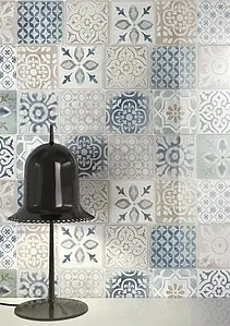 Bakgrundskakel, Färg flerfärgade, Stil patchwork, Kakel, 25x76 cm, Yta blank