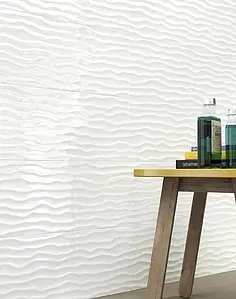 Background tile, Effect unicolor, Color white, Ceramics, 25x76 cm, Finish glossy