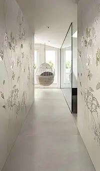 Background tile, Effect concrete, Color grey,white, Unglazed porcelain stoneware, 120x278 cm, Finish antislip