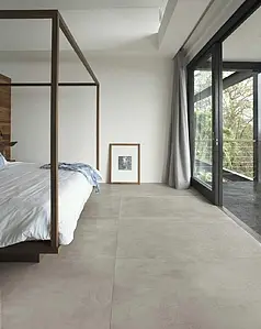 Background tile, Effect concrete, Color grey, Unglazed porcelain stoneware, 120x120 cm, Finish antislip