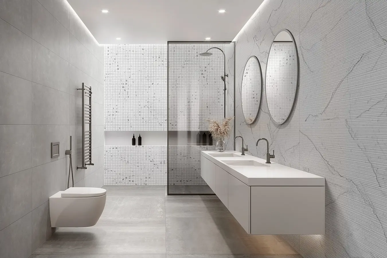 Background tile, Effect concrete, Color grey, Ceramics, 40x120 cm, Finish matte