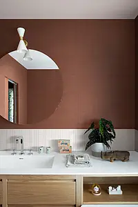 Background tile, Effect resin, Color red, Ceramics, 25x76 cm, Finish Honed