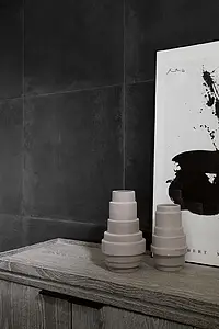 Farve sort, Grundflise, Glaseret porcelænsstentøj, 60x60 cm, Overflade mat