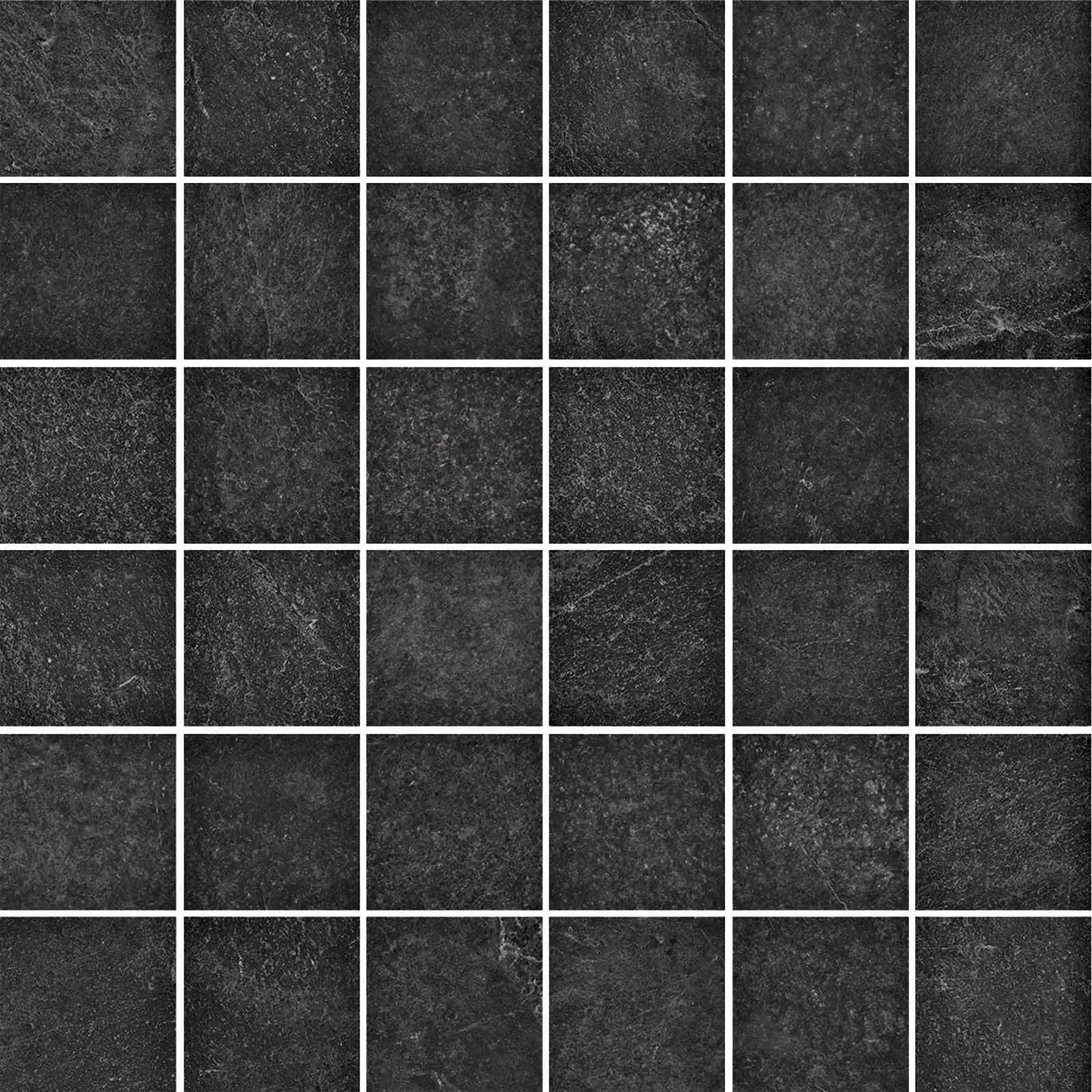 R6GZ_SlateBlackMosaicoTessera5X5 Ragno Realstone_Slate