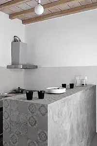 Piastrella di fondo, Effetto cemento, Colore grigio, Ceramica, 20x50 cm, Superficie opaca