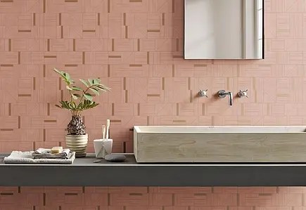 Mosaico, Colore rosa, Ceramica, 40x43 cm, Superficie opaca