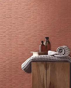 Bakgrunnsflis, Farge rød, Keramikk, 40x120 cm, Overflate matt