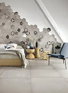 Background tile, Effect concrete, Color grey, Unglazed porcelain stoneware, 75x75 cm, Finish matte