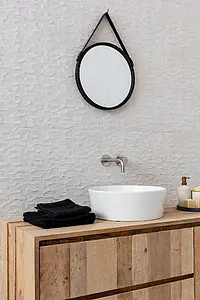 Background tile, Effect concrete, Color beige,white, Ceramics, 30x90 cm, Finish matte