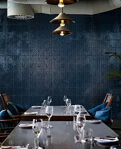 Background tile, Effect unicolor, Color navy blue, Glazed porcelain stoneware, 15x15 cm, Finish glossy