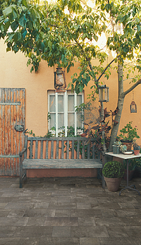 Background tile, Effect slate, Color black, Glazed porcelain stoneware, 20x40 cm, Finish antislip