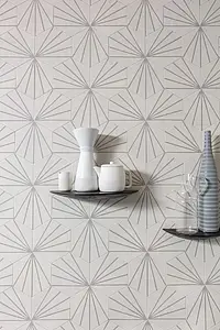 Background tile, Effect concrete, Color white, Unglazed porcelain stoneware, 18.2x21 cm, Finish antislip