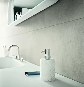 Background tile, Effect concrete, Color white, Unglazed porcelain stoneware, 30x60 cm, Finish matte