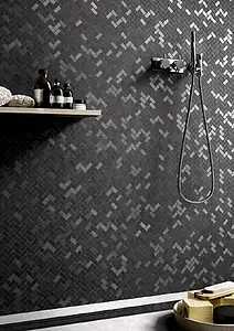 Mosaico, Colore nero, Ceramica, 40x40 cm, Superficie opaca