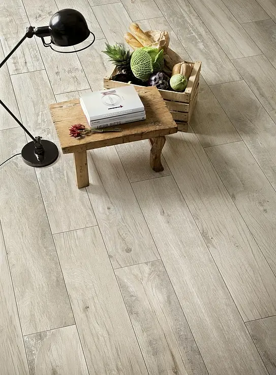 Background tile, Effect wood, Color grey, Unglazed porcelain stoneware, 20x120 cm, Finish antislip