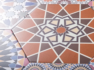 Carrelage grès cérame Andalusi fabrication de Realonda, Style oriental,patchwork, 