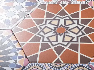 Bakgrundskakel, Färg flerfärgade, Stil orientalisk,patchwork, Glaserad granitkeramik, 28.5x33 cm, Yta Satinerat