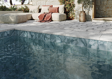 Background tile, Color green,navy blue, Glazed porcelain stoneware, 33x33 cm, Finish matte