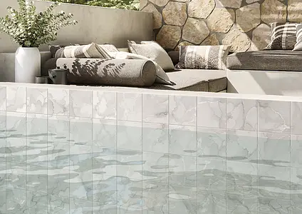 Background tile, Color white, Glazed porcelain stoneware, 33x33 cm, Finish matte