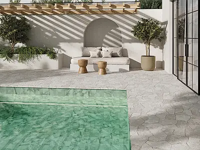 Background tile, Color green, Glazed porcelain stoneware, 33x33 cm, Finish matte