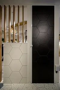 Background tile, Effect unicolor, Color black, Glazed porcelain stoneware, 48.5x56 cm, Finish Honed