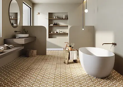 Background tile, Effect terracotta, Color brown, Glazed porcelain stoneware, 33x33 cm, Finish matte