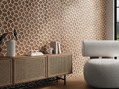 Background tile, Effect terracotta, Color white,brown, Glazed porcelain stoneware, 33x33 cm, Finish matte