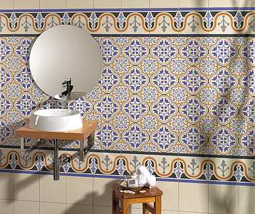 Britania Escocia Porcelain Tiles produced by Realonda, Style oriental, faux encaustic tiles
