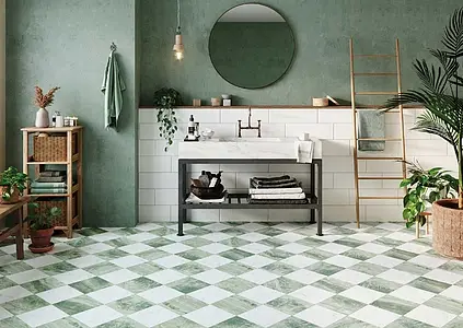 Background tile, Effect other marbles, Color green,white,multicolor, Glazed porcelain stoneware, 44x44 cm, Finish Honed