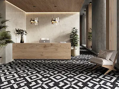 Background tile, Effect other marbles, Color black & white, Glazed porcelain stoneware, 33x33 cm, Finish antislip