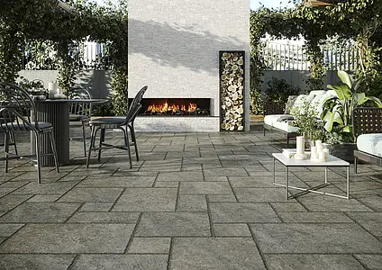 Carrelage, Effet autres types de pierre, Teinte grise, Grès cérame émaillé, 44x66 cm, Surface antidérapante